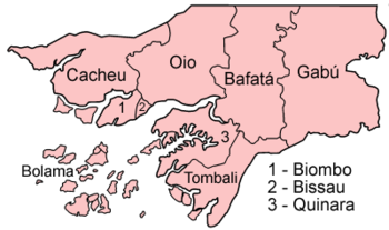 Régions administratives de Guinée-Bissau